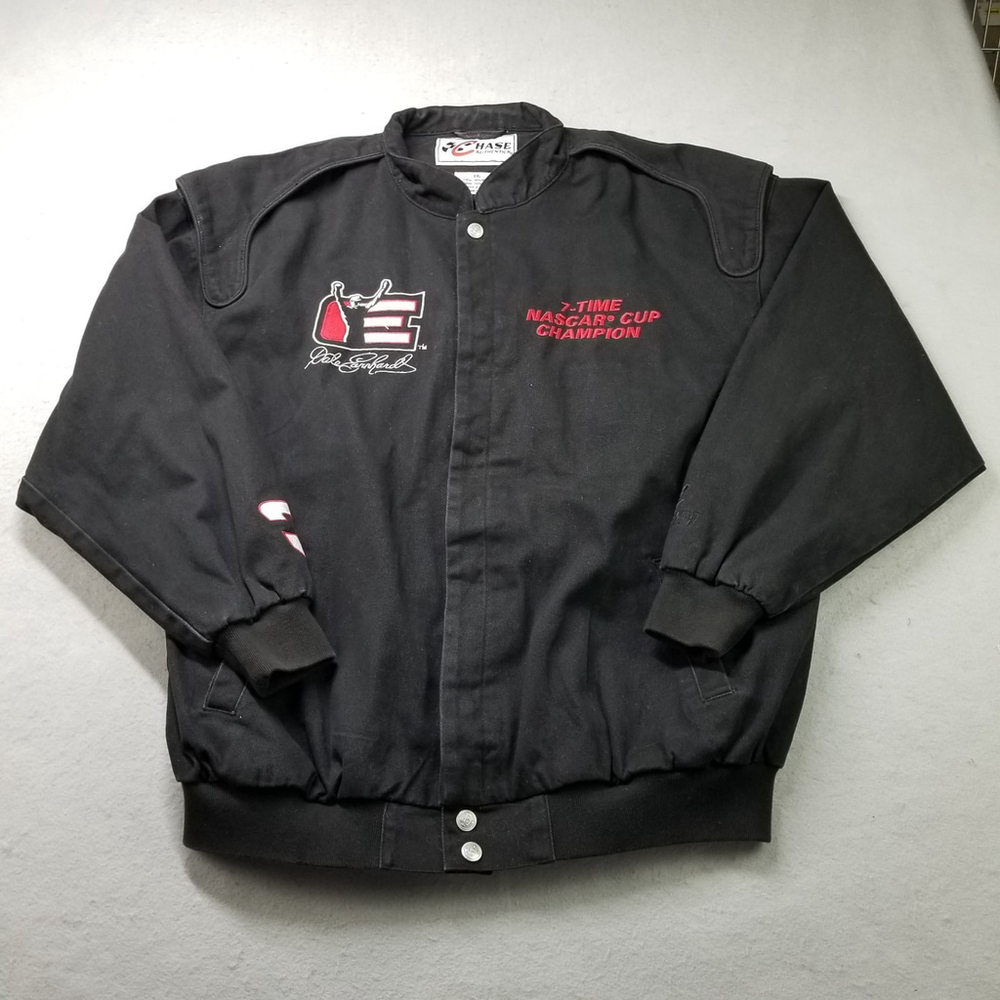 Vintage Dale Earnhardt Jacket Men Size 2XL Black 7 Time NASCAR Champion Chase